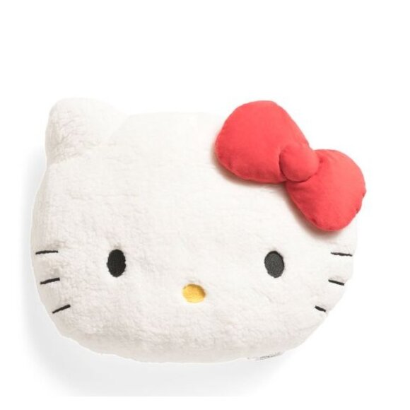 Hello Kitty Plush Throw Pillow White & Red Bow Cute Decorative Accent 15X20 - Picture 2 of 5
